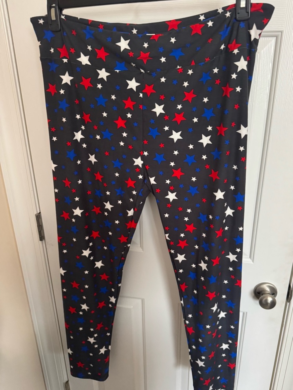 Style Infusion Plus 2X LeggingsUSA Stars Patriotic 4th Of July Red White Blue
